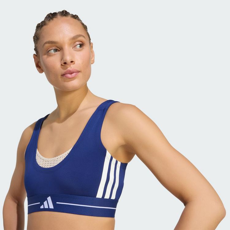 adidas adidas Hyperglam 3-Streifen Color Block BH Damen - Dark Blue - 1 | SportScheck