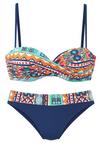 Buffalo B&uuml;gel-Bandeau-Bikini Bikini Set Damen - blau