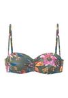 Lascana B&uuml;gel-Bandeau-Bikini-Top Bikini Oberteil Damen - oliv bedruckt