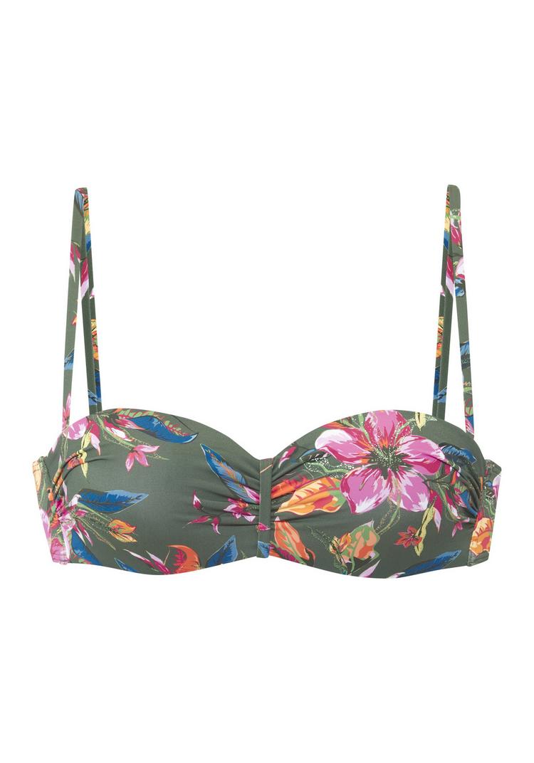 Lascana Lascana B&uuml;gel-Bandeau-Bikini-Top Bikini Oberteil Damen - oliv bedruckt - 0 | SportScheck