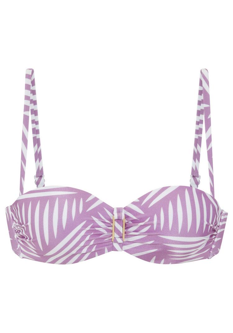 Lascana Lascana B&uuml;gel-Bandeau-Bikini-Top Bikini Oberteil Damen - flieder bedruckt - 0 | SportScheck
