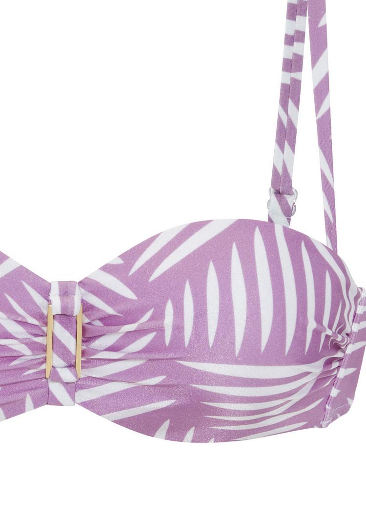 Lascana Lascana B&uuml;gel-Bandeau-Bikini-Top Bikini Oberteil Damen - flieder bedruckt - 2 | SportScheck
