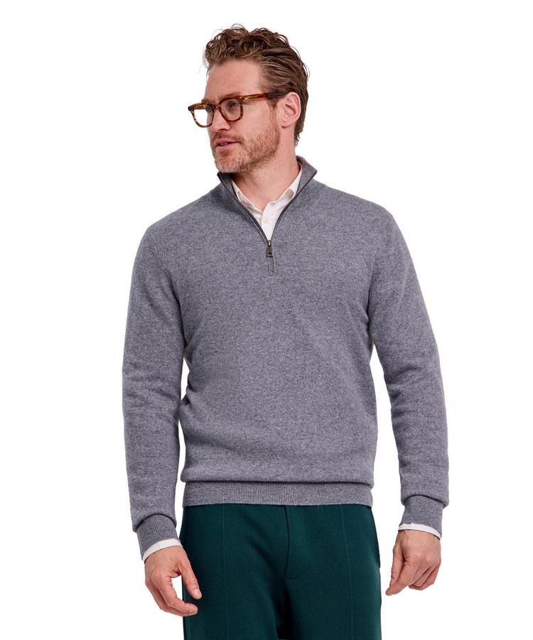 Falke Falke Pure Cashmere Half-Zip m Strickpullover Herren - light greymel. (3390) - 0 | SportScheck
