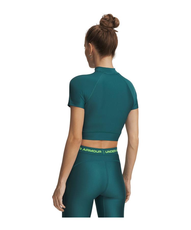Under Armour Under Armour HeatGear Crop Mock Damen Laufshirt Damen - gruen - 0 | SportScheck