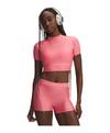 Under Armour HeatGear Crop Mock Damen Laufshirt Damen - rosa