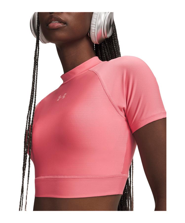 Under Armour Under Armour HeatGear Crop Mock Damen Laufshirt Damen - rosa - 0 | SportScheck