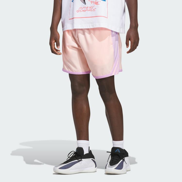 adidas adidas ANTHONY EDWARDS CRAZY LITE SHORTS Basketball-Shorts Herren - Haze Coral / Bliss Lilac - 0 | SportScheck