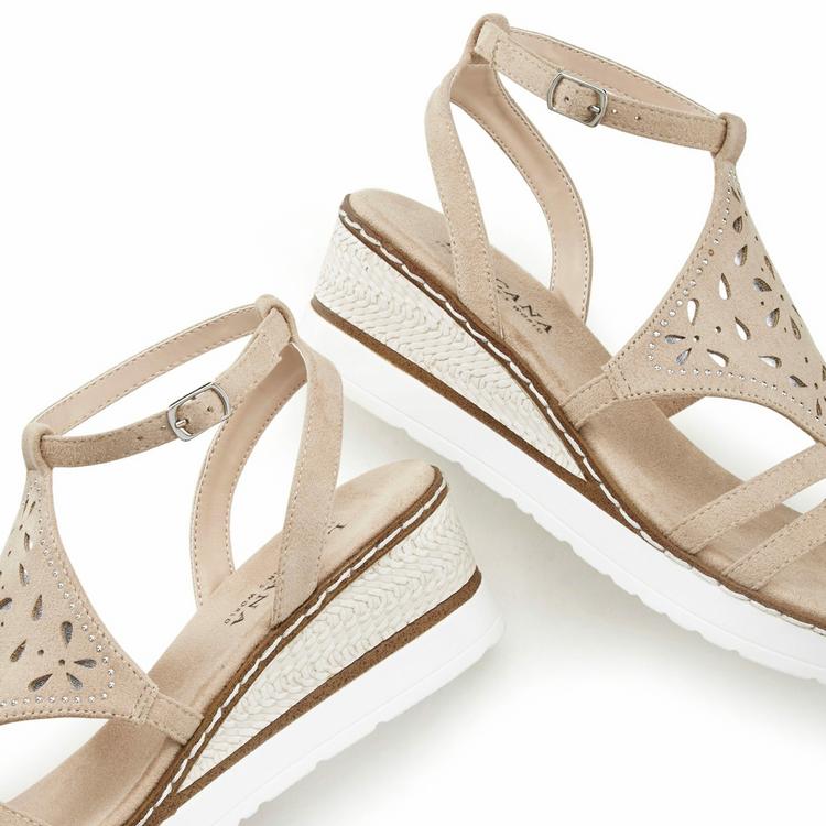 Lascana Lascana Sandalette Sandalen Damen - beige - 7 | SportScheck