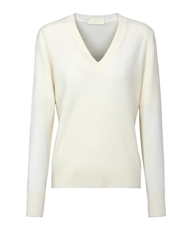 Falke Falke Pure Cashmere V-Neck w Strickpullover Damen - off-white (2040) - 0 | SportScheck