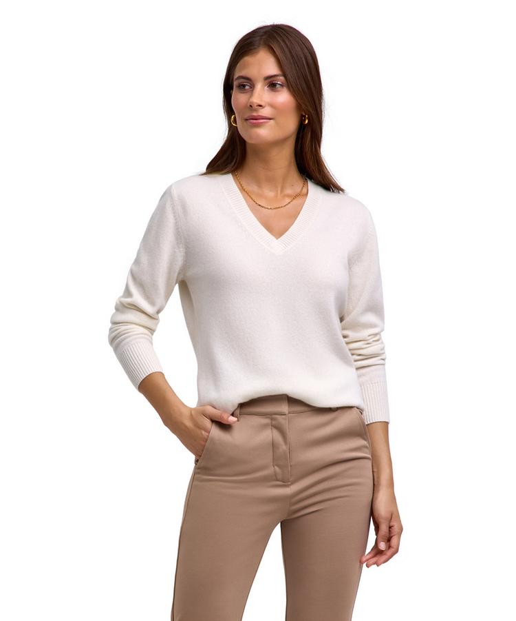 Falke Falke Pure Cashmere V-Neck w Strickpullover Damen - off-white (2040) - 0 | SportScheck