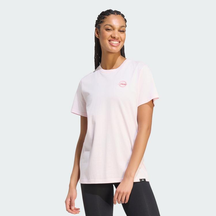 adidas adidas TRAVEL GRAFIK T-SHIRT; LOCKER T-Shirt Damen - Distilled Pink - 0 | SportScheck
