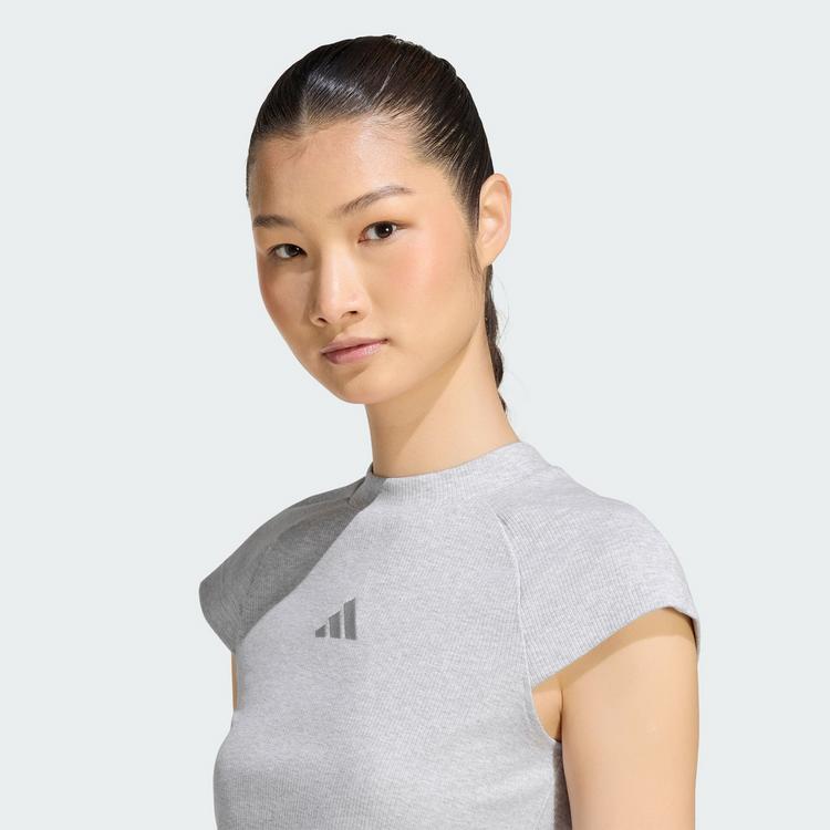 adidas adidas ADIDAS KIT T-SHIRT, GERIPPT, KLEINES T-Shirt Damen - Light Grey Heather - 0 | SportScheck