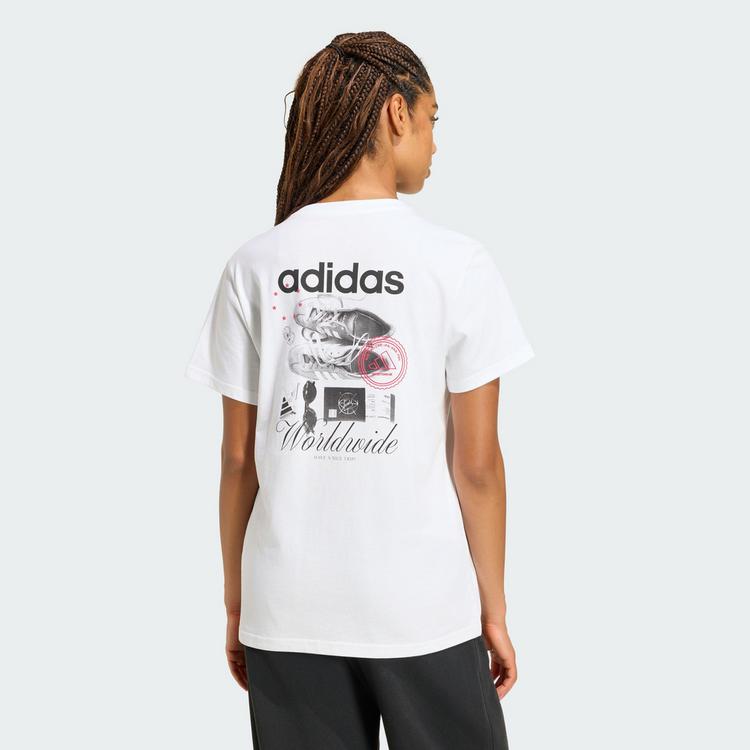 adidas adidas TRAVEL GRAFIK T-SHIRT; LOCKER T-Shirt Damen - White - 1 | SportScheck