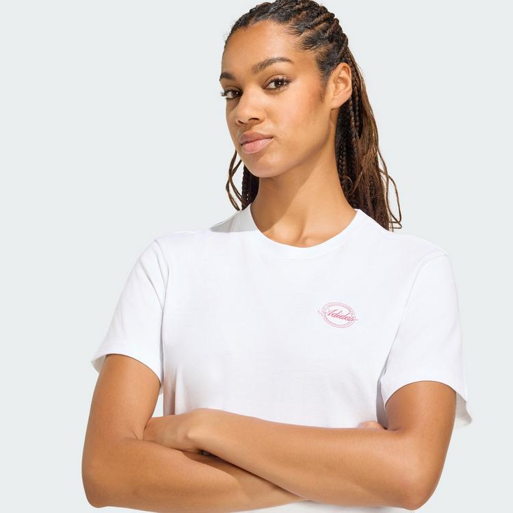 adidas adidas TRAVEL GRAFIK T-SHIRT; LOCKER T-Shirt Damen - White - 0 | SportScheck
