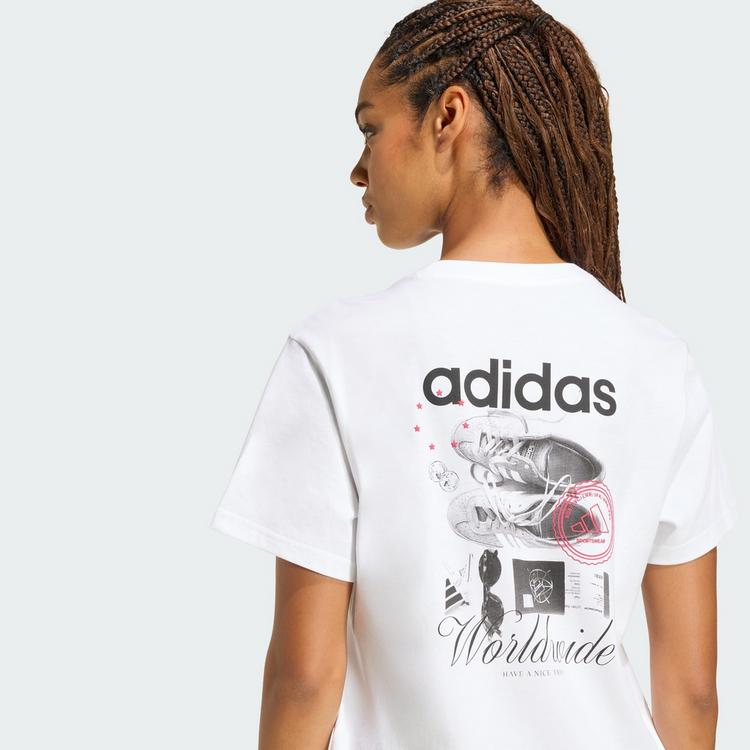 adidas adidas TRAVEL GRAFIK T-SHIRT; LOCKER T-Shirt Damen - White - 1 | SportScheck