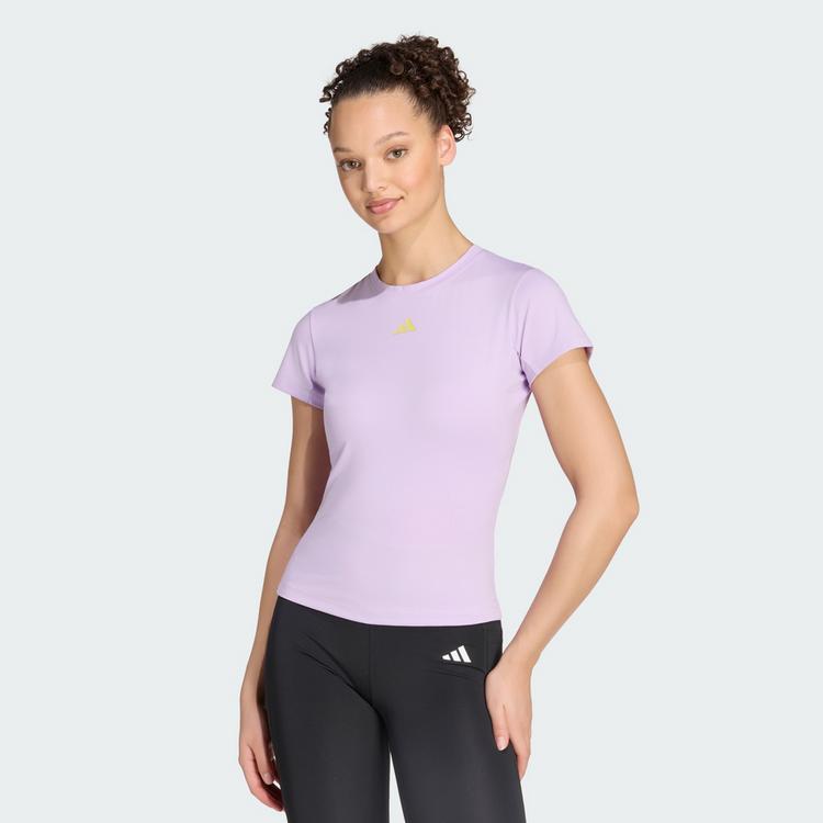 adidas adidas 3-STREIFEN STUDIO BABY T-SHIRT Funktionsshirt Damen - Powder Plum - 0 | SportScheck