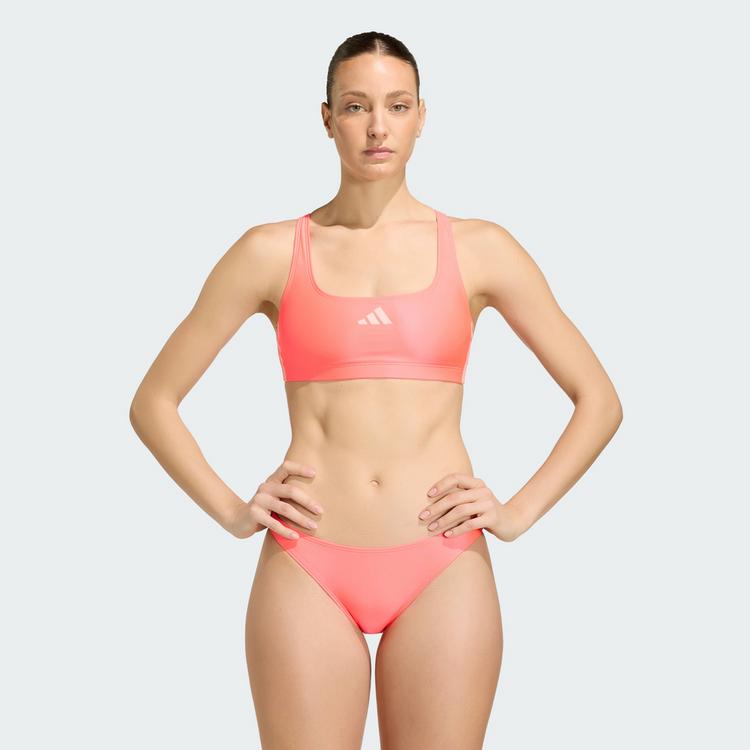 adidas adidas 3-Streifen Bikini V-f&ouml;rmiger Bikini Set Damen - Solar Turbo / Frozen Turbo - 0 | SportScheck