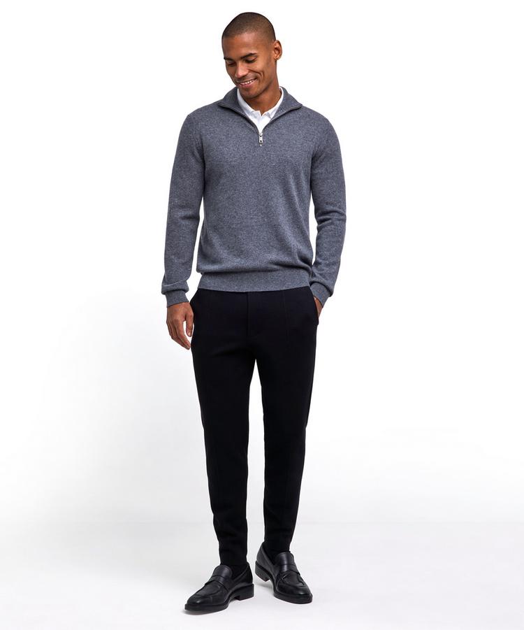 Falke Falke Pure Cashmere Half-Zip m Strickpullover Herren - dark grey -heather (3278) - 1 | SportScheck