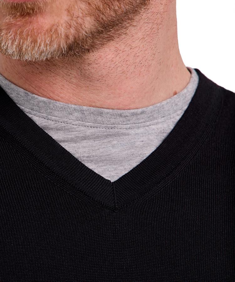 Falke Falke Merino X-Fine V-Neck Strickpullover Herren - black (3000) - 3 | SportScheck