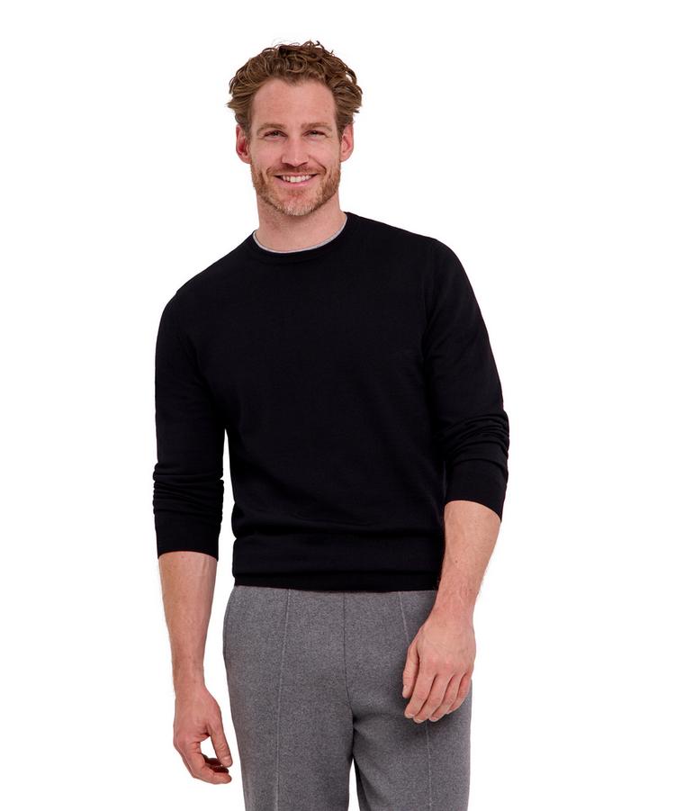 Falke Falke Merino X-Fine Crew Neck Strickpullover Herren - black (3000) - 0 | SportScheck