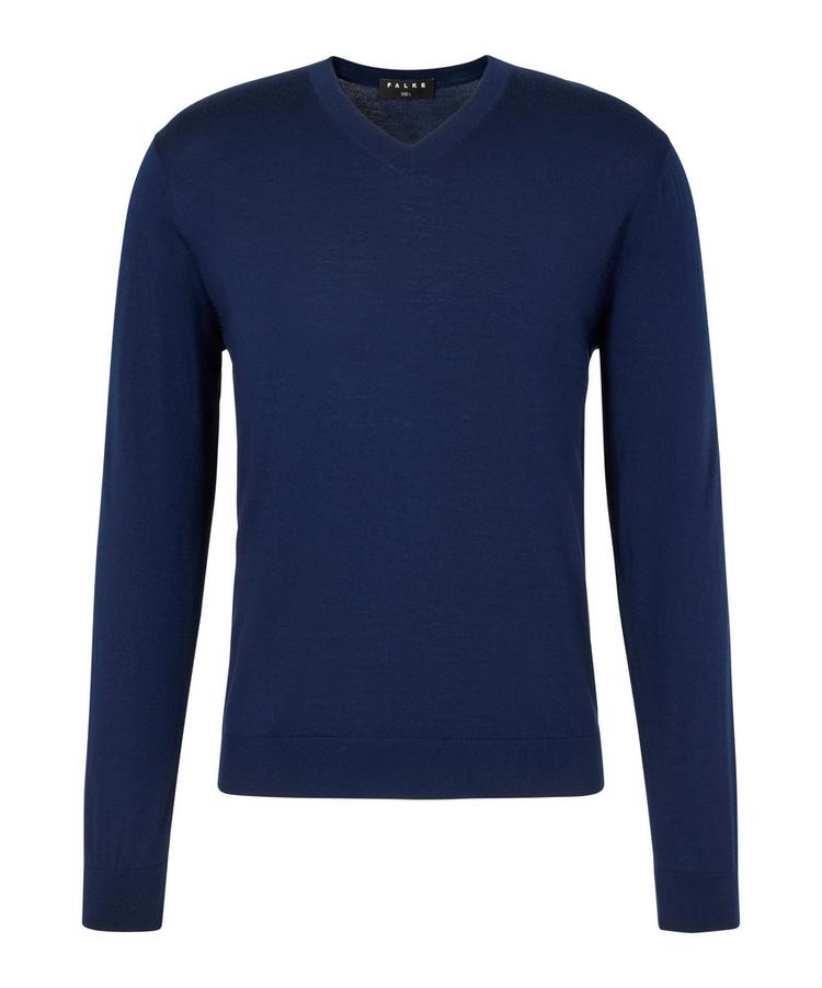 Falke Falke Merino Ultrafine V-Neck Strickpullover Herren - space blue (6116) - 0 | SportScheck