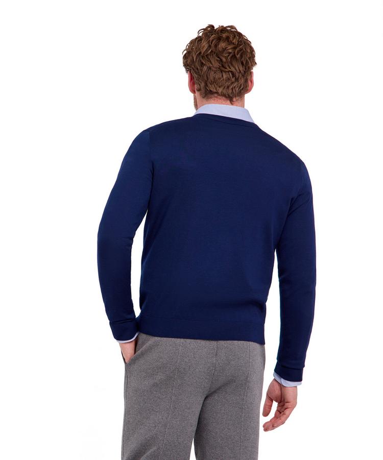 Falke Falke Merino Ultrafine V-Neck Strickpullover Herren - space blue (6116) - 0 | SportScheck