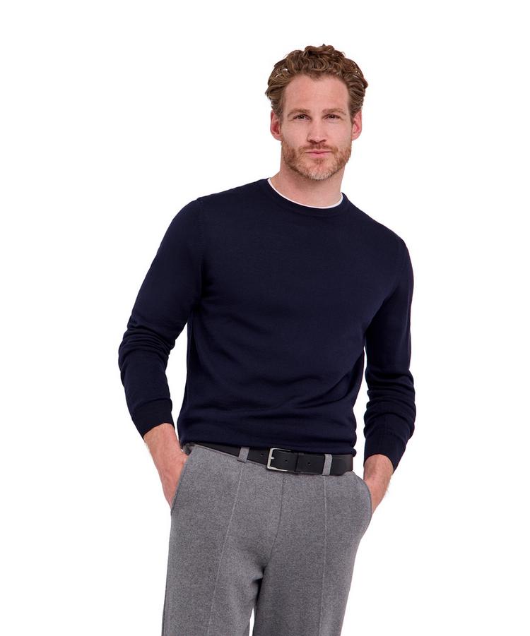 Falke Falke Merino X-Fine Crew Neck Strickpullover Herren - night sky (6437) - 0 | SportScheck