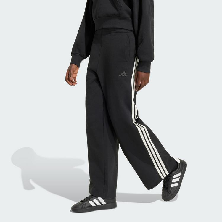 adidas adidas ADIDAS KIT 3-STREIFEN WEITE HOSE Stoffhose Damen - Black / Off White - 0 | SportScheck