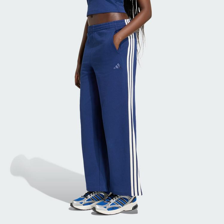 adidas adidas ADIDAS KIT 3-STREIFEN WEITE HOSE Stoffhose Damen - Dark Blue / Off White - 0 | SportScheck