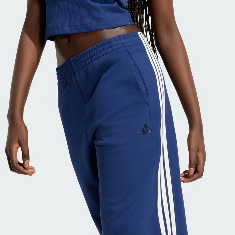 adidas adidas ADIDAS KIT 3-STREIFEN WEITE HOSE Stoffhose Damen - Dark Blue / Off White - 1 | SportScheck