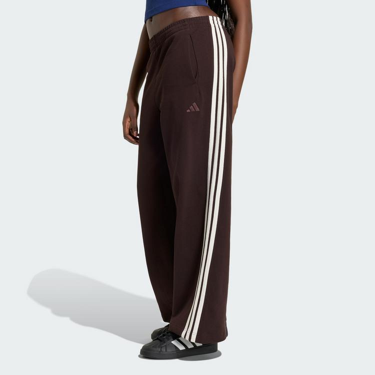 adidas adidas ADIDAS KIT 3-STREIFEN WEITE HOSE Stoffhose Damen - Aurora Coffee / Off White / Off White - 0 | SportScheck
