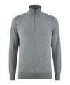 Falke Pure Cashmere Half-Zip m Strickpullover Herren - light greymel. (3390)