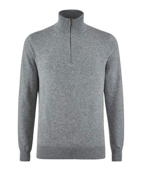 Falke Pure Cashmere Half-Zip m Strickpullover Herren