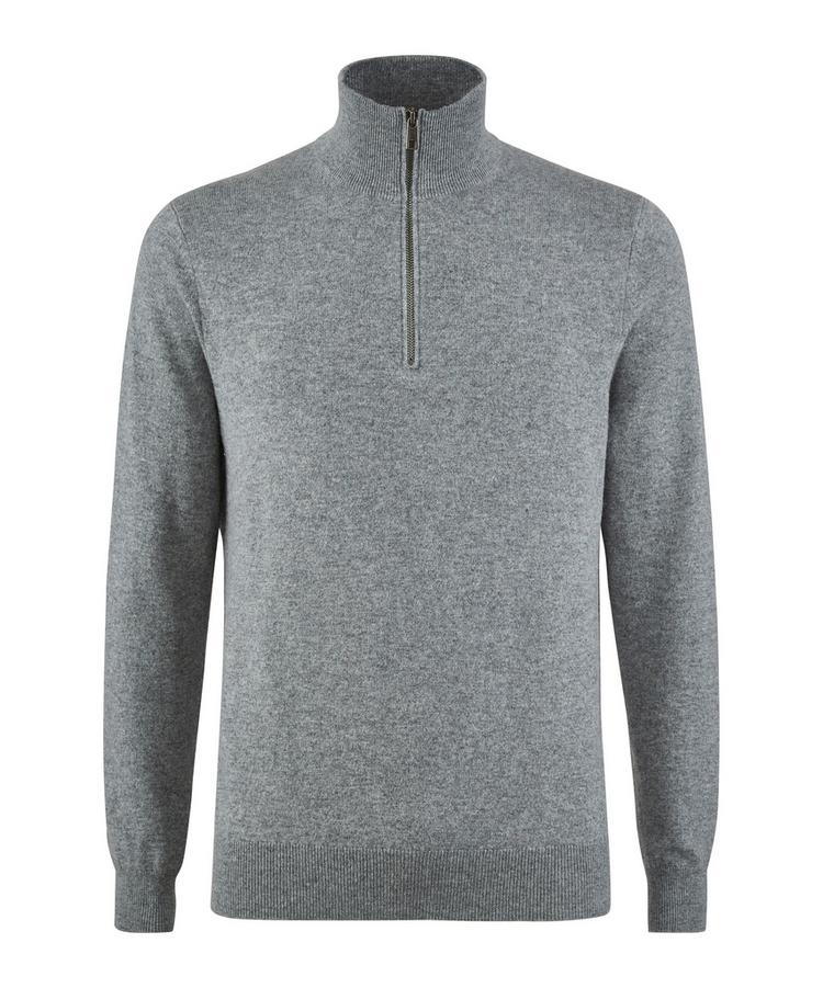 Falke Falke Pure Cashmere Half-Zip m Strickpullover Herren - light greymel. (3390) - 0 | SportScheck