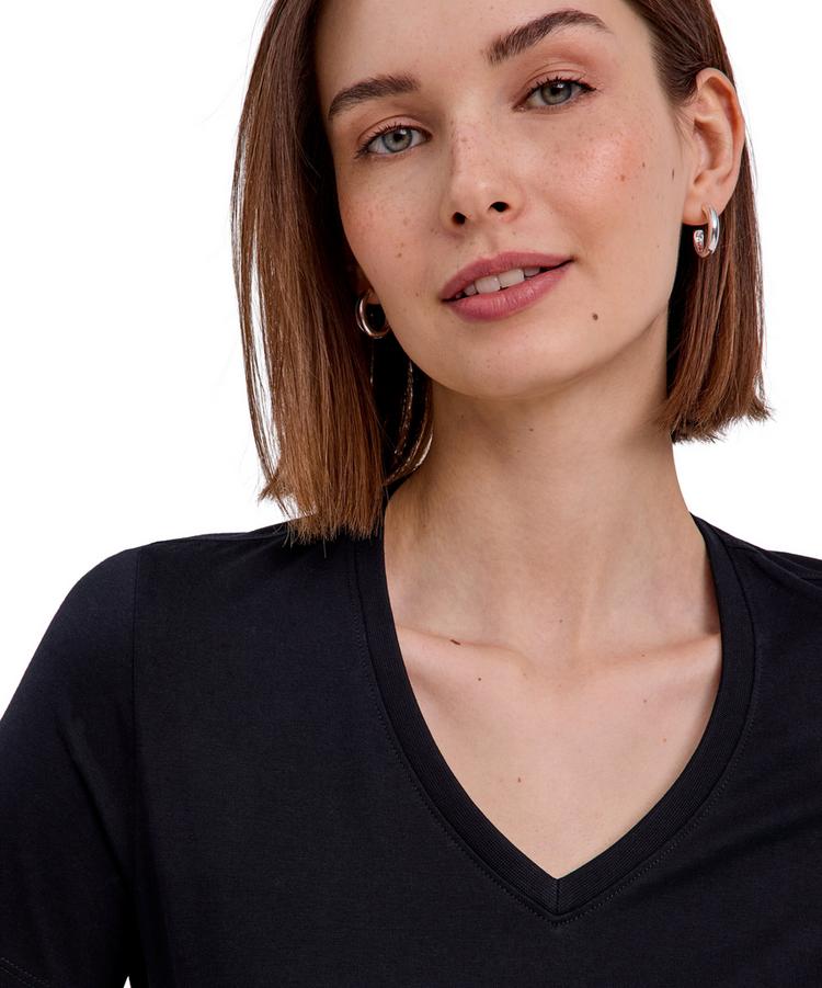 Falke Falke V-Neck T-Shirt Damen - black (3000) - 2 | SportScheck