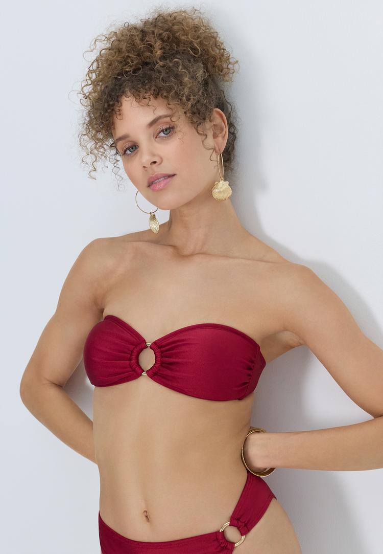 LSCN by Lascana LSCN by Lascana Bandeau-Bikini-Top Bikini Oberteil Damen - red wine - 1 | SportScheck