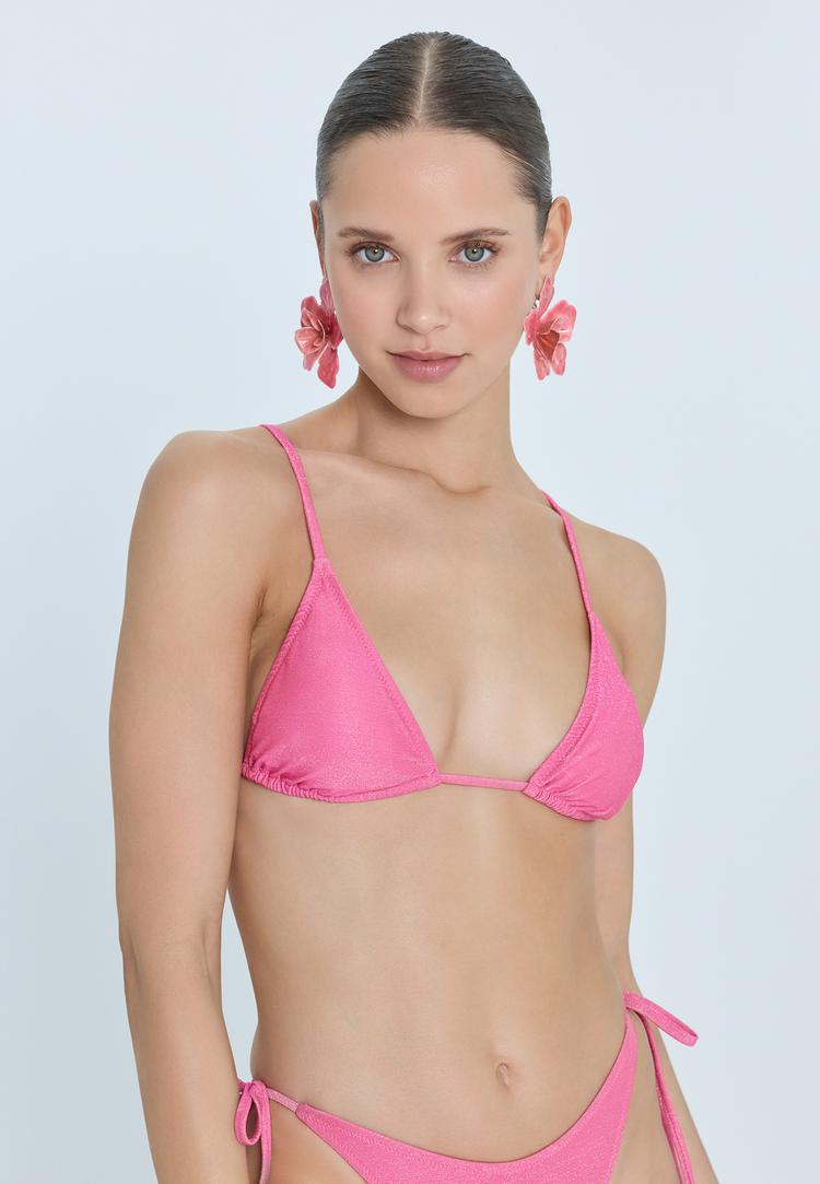 LSCN by Lascana LSCN by Lascana Triangel-Bikini-Top Bikini Oberteil Damen - pink glitter - 1 | SportScheck