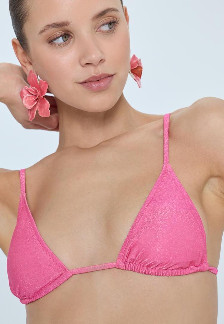 LSCN by Lascana LSCN by Lascana Triangel-Bikini-Top Bikini Oberteil Damen - pink glitter - 3 | SportScheck