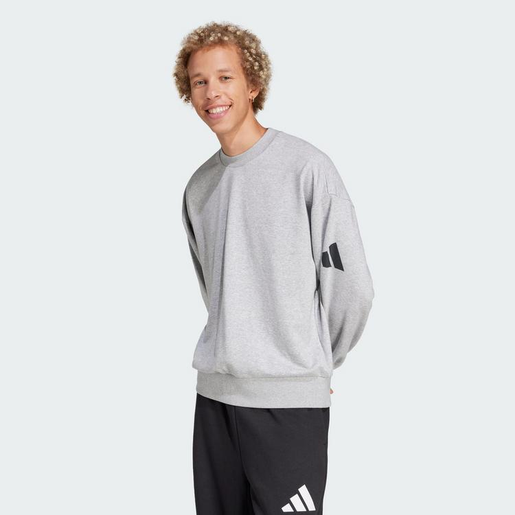 adidas adidas Essentials Loose Fit 3 Bar Logo Sweatshirt Herren - Medium Grey Heather / Black - 0 | SportScheck