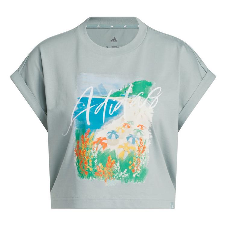 adidas adidas SUMMER ROMANCE GRAPHIC T-SHIRT T-Shirt Damen - Wonder Sage - 0 | SportScheck