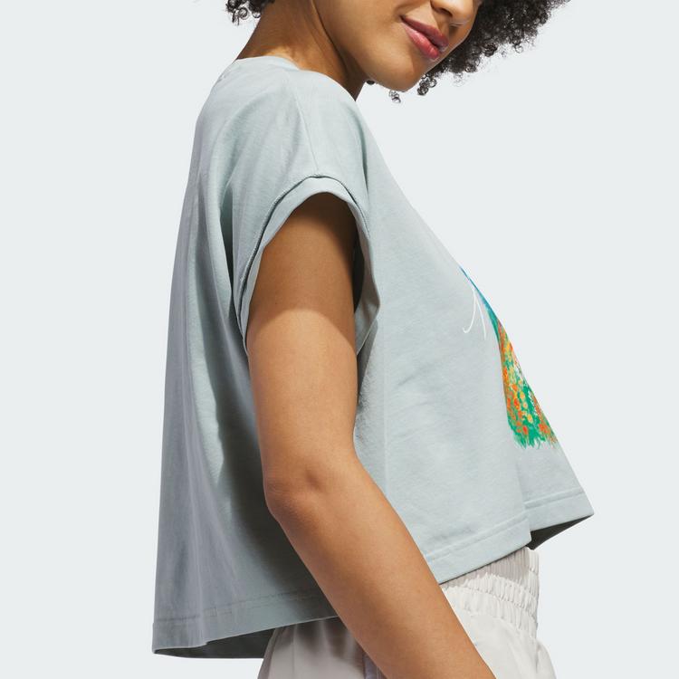 adidas adidas SUMMER ROMANCE GRAPHIC T-SHIRT T-Shirt Damen - Wonder Sage - 1 | SportScheck