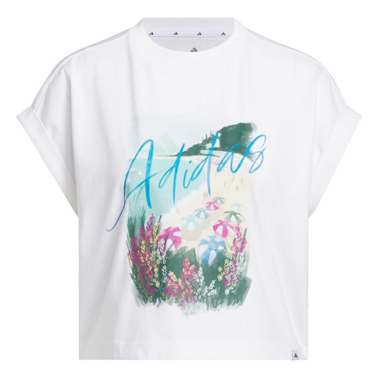 adidas adidas SUMMER ROMANCE GRAPHIC T-SHIRT T-Shirt Damen - White - 0 | SportScheck