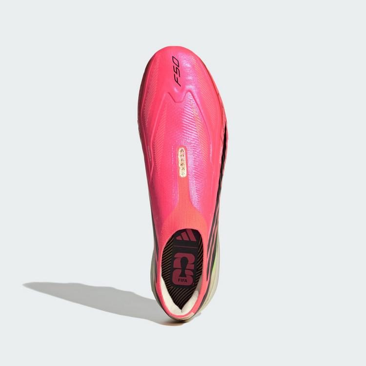 adidas adidas F50 HYPERFAST ELITE Fu&szlig;ballschuh, ohne Fu&szlig;ballschuhe - Solar Turbo / Core Black / Gold Metallic - 0 | SportScheck