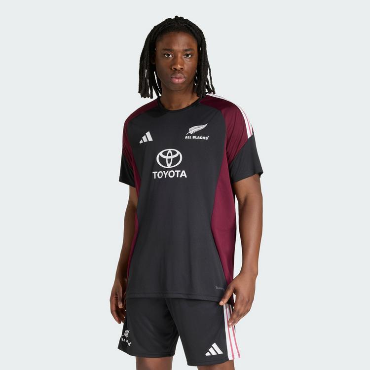 adidas adidas All Blacks Performance T-Shirt T-Shirt Herren - All Black / Maroon - 0 | SportScheck