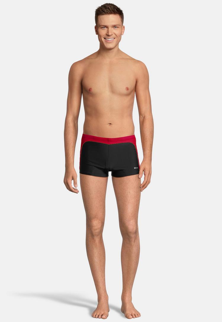 BECO BEERMANN BECO BEERMANN Square Leg Badehose "Side Flash" Badehose Herren - rot-schwarz - 0 | SportScheck
