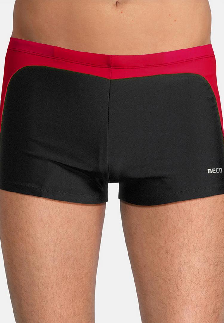 BECO BEERMANN BECO BEERMANN Square Leg Badehose "Side Flash" Badehose Herren - rot-schwarz - 2 | SportScheck