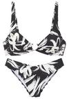 FRENCH CONNECTION Bustier-Bikini Bikini Set Damen - schwarz-creme bedruckt
