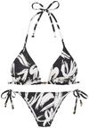 FRENCH CONNECTION Triangel-Bikini Bikini Set Damen - schwarz-creme bedruckt