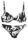 FRENCH CONNECTION B&uuml;gel-Bikini Bikini Set Damen - schwarz-creme bedruckt
