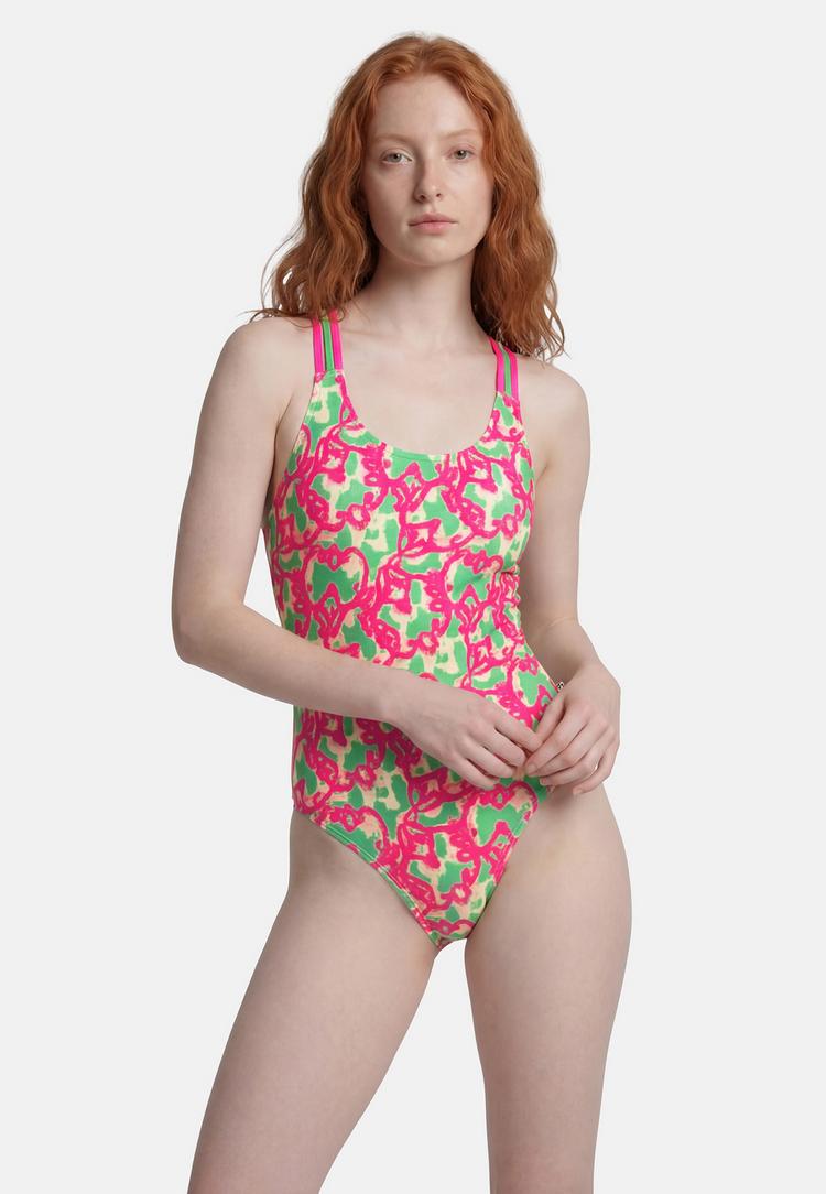 BECO BEERMANN BECO BEERMANN Hawaii Breeze Badeanzug Damen - pink-gr&uuml;n - 0 | SportScheck